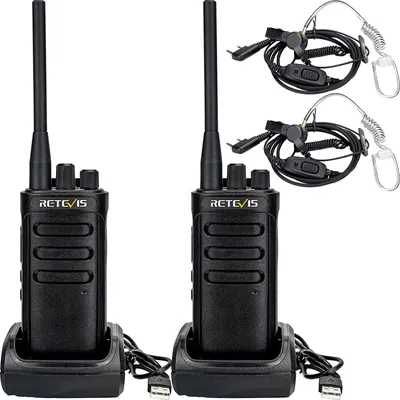 Immagine prodotto di Retevis RB85 Radio con auricolare, 2000 mAh a lunga portata, radio ricetrasmittente professionale a 16 canali con stazione di ricarica USB