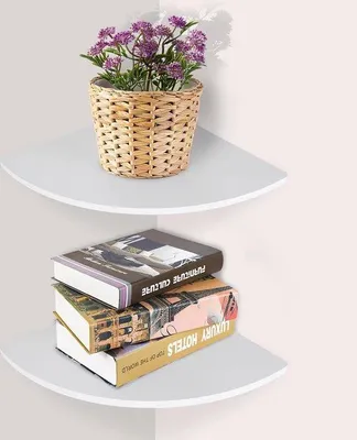 Produktbild von Famanu Wandregal Set 2 Stück - 25 cm breite, weiße, robuste Eckregale
