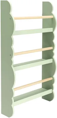 Zdjęcie produktu dla Półka ścienna dla dzieci z 3 półkami | Zielona | 42,5 x 14,5 x 80 cm