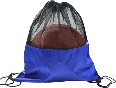 Produktbild von Basketball-Aufbewahrungstasche, Sport-Gym-Rucksack, Kordelzug-Design, wasserdicht, Wabengewebe, durchsichtiges Netzgewebe, Fußball-Fußballtasche