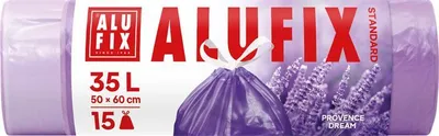 Obrázek produktu pro Pytle na odpadky s vůní levandule, zatahovací, 35 l, 15 ks, HDPE, ALUFIX MSZH3515VIOLA