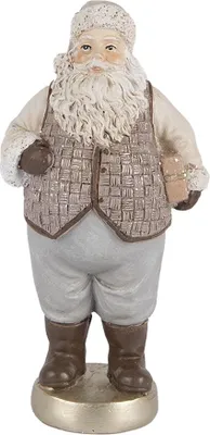 Immagine prodotto di Clayre & Eef Decorazione natalizia figura Babbo Natale 8x6x15 cm Plastica beige