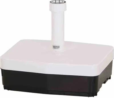 Zdjęcie produktu dla Stojak na parasole SIENA GARDEN 45 kg, kątowy, biały, z kółkami i wgłębieniami na dłonie