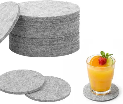 Immagine prodotto di Sottobicchieri per bicchieri - Set da 30 - Sottobicchieri rotondi in feltro - Set di sottobicchieri per tazze