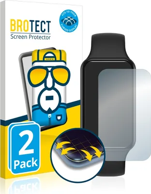 Produktbild von 2x BROTECT Fullscreen Schutzfolie für Huami Amazfit Band 7 Displayschutz Folie Fullcover Klar Transparent