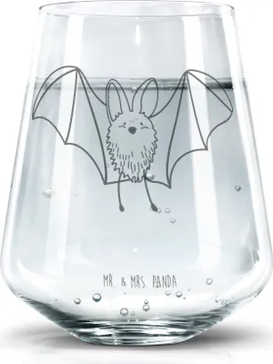 Produktbild von Mr. & Mrs. Panda Tumbler Glas Fledermaus Flügel - Transparent - Geschenk, Trinkgefäß, Geschenkglas, Wasserglas, Wasserbecher, Lustige Sprüche