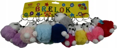 Zdjęcie produktu dla Myszka Pluszowy Brelok Do Kluczy Prezent Kolorowa Zawieszka Zestaw 12Szt