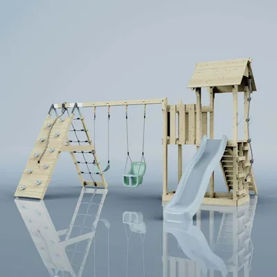 Produktbild von OutdoorToys Spielturm Roskilde aus Holz in Blau Babyschaukel