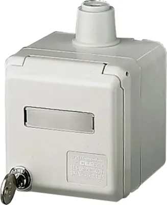 Produktbild von Mennekes AP CEE-Wandsteckdose, Cepex, 16A, 5p, 400V, 6h, IP44, lichtgrau, mit Schloss und Verriegelung, 1 Stk.