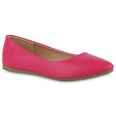 Produktbild von van-hill, Damen Klassische Ballerinas, Fuchsia, 41, 23,5 cm, 6 cm, Kunstleder, ohne Verschluss, ungefüttert, ganzjährig, 840124