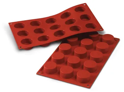 Backform, 15 Zylinder, 4 cm, 450 ml, Silikon, BPA-frei