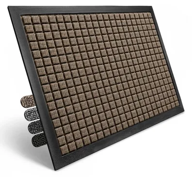 Image de Paillasson extérieur, 43 x 75 cm, tapis de protection contre la saleté, lavable, couleur marron, forme rectangulaire
