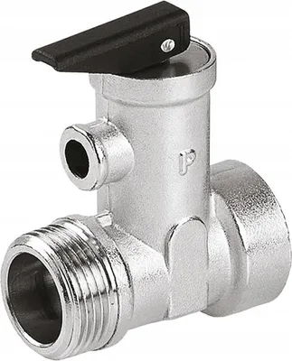 Image de Soupape de sécurité 3/4" DN20 - Laiton nickelé - Sécurité de pression - Résistance à la température jusqu'à +95 °C