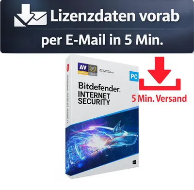 Produktbild von Bitdefender Internet Security (3 PC - 1 Jahr) DACH ESD Antivirus Sicherheit 5 Min. Versand als Download per Mail