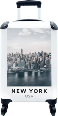 Produktbild von MuchoWow® MuchoWow® Koffer Handgepäck Trolley Rollkoffer Kleine Reisekoffer mit 4 Rollen - Amerika - New York - Architektur - Cabin Size < 55x40x23 cm & 55x40x20 cm - Fotokoffer - Kabinenkoffer - Boar