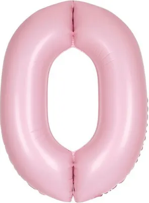 Produktbild von XL Folienballon rosa matt Zahl 0