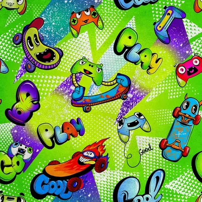 Image de Royal Velvet Tissu Polyester A coudre - Motif Skateboards multicolores