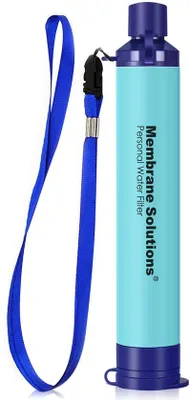 Produktbild von Outdoor Camping Wasserfilter, Trinkwasserfilter für 5000 Liter gefiltertes Wasser, Filtergenauigkeit bis 0,1 Mikron, Entfernt 99,9999% E. coli, BPA-frei, 1 Packung