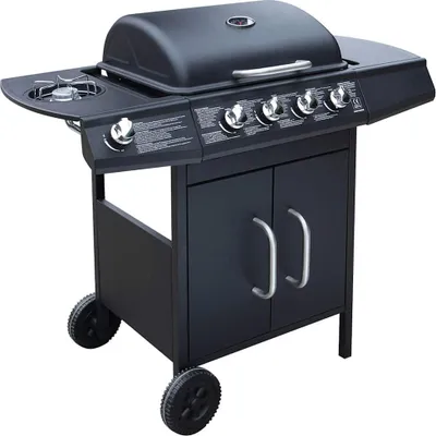 Produktbild von vidaXL Gasgrill 4+1 Brenner Schwarz