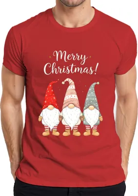 Produktbild von Merry Christmas! Weihnachtswichtel Gnome niedlich Weihnachten Herren T-Shirt, Rot, 3XL