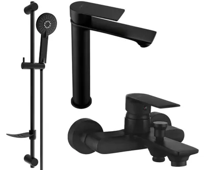 Zdjęcie produktu dla Mexen Royo DF40 zestaw wannowy, czarny - 72213DF40-70