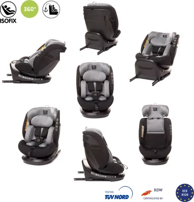 Produktbild von 4BABY ROTO-FIX I-SIZE Reboarder Kindersitz 360 drehbar mit  ISOFIX, 0-36 kg, 40-150 cm, Dark Grey
