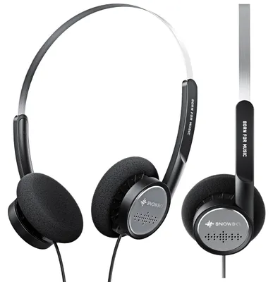 Productafbeelding van FiiO Snowsky Wind Black, retro koptelefoon, on-ear model, 40mm driver, 3.5mm jack en microfoon, zwart