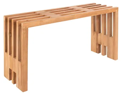Zdjęcie produktu dla Ławka drewniana do przedpokoju Benidorm 90cm skandynawska naturalna tekowa Intesi