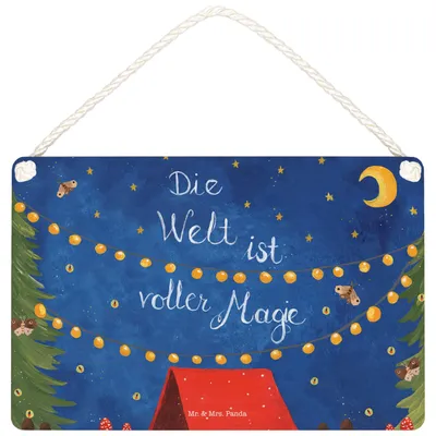 Produktbild von Mr. & Mrs. Panda Schild Die Welt ist voller Magie DIN A5 - Transparent - Geschenk, Türschild, Wandbild Holz, Deko, Dekoration, holzbild, wandtafel