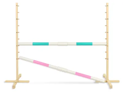 Obrázok produktu pre Skoková prekážka pre Hobby Horse 160 cm, výška 120 cm, dve tyče – mätová a svetloružová