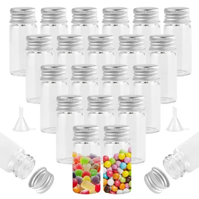 Image de Lot de 45 petites bouteilles en verre avec bouchon à vis