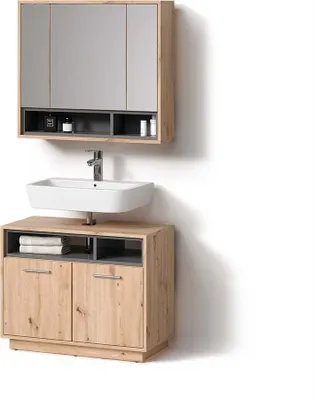 Image de Ensemble de meubles de salle de bain Livinity Temo Chêne Artisan 2 pièces, Model 52797