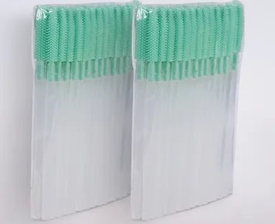 Produktbild von Wimpernverlängerung Wimpernbürste Wimpernbürstchen Mascara Bürste Silikon Grün-Transparent, 100 Stück