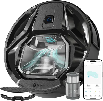 Image de Aspirateur robot M320, puissance d'aspiration de 6000 Pa, autonomie de 210 minutes, ultra-fin, silencieux, recharge automatique, idéal pour les sols durs, les poils d'animaux, etc