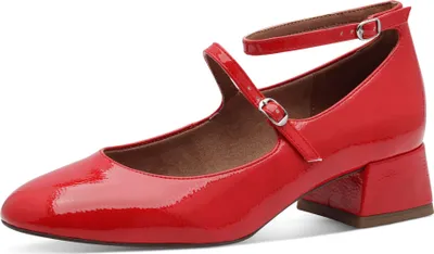 Produktbild von Tamaris Damen Pumps Lack Riemchenpumps Fesselriemen Blockabsatz 1-22331-44, Größe:41 EU, Farbe:Rot