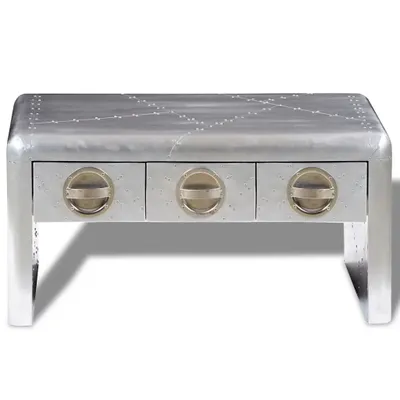 Produktbild von vidaXL Couchtisch mit 3 Schubladen Vintage Flugzeug-Stil