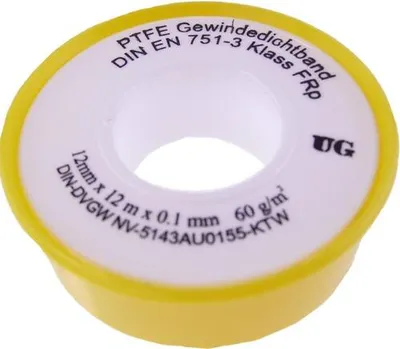 Produktbild von Gewindedichtband, 12 mm breit, Rolle a' 10 m