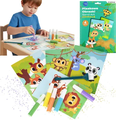 Produktbild von Tiere Sandbilder, Kreativset zum Spielen für Jungen
