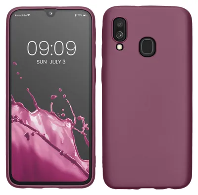 Produktbild von kwmobile Handyhülle für Samsung Galaxy A40 Hülle - Silikon Case metallisch schimmernd - Schutzhülle Cover - Metallic Lavendel