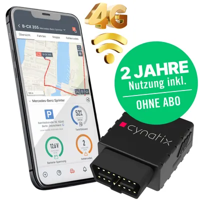 Image de 4G-Pro Cynatix GPS Tracker 2 ans pack complet | SANS ABONNEMENT | Localisation en temps réel incl. SIM, App, Alarmes | Voiture, camion, camping-car, camionnette