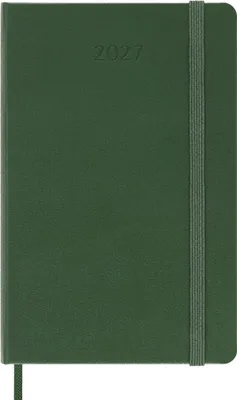 Produktbild von Moleskine Tageskalender für 12 Monate, 2027, Format Taschenbuch/A6, 1 Tag = 1 Seite, Hardcover, Myrtegrün
