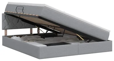 Image de Lit de rangement avec matelas Gris clair 140 x 190 cm Velours