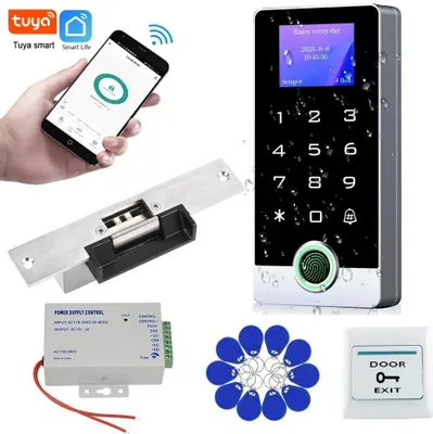 Produktbild von Zugangskontrollsystem, Fingerabdruckerkennung, LED-Anzeige, Kit5(Schlagverschluss)