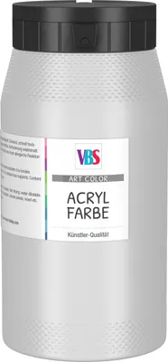 Produktbild von VBS Acrylfarbe Silber 500 ml, hochpigmentiert, lichtecht, wasserfest, seidenmatt, lösungsmittelfrei