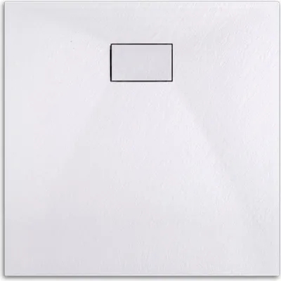 Produktbild von EMKE Duschwanne Flach Quadratisch 90x90cm Duschtasse mit Rutschfeste Struktur in Weißer Steinoptik