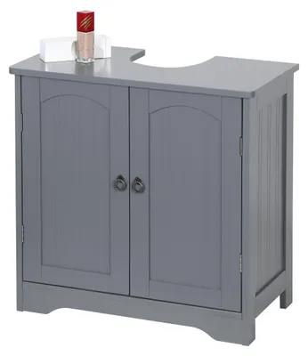 Waschbecken-Unterschrank 60x60x30 cm, MDF, 2 Türen, Grau