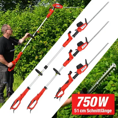 Produktbild von HECHT 675 Teleskop Heckenschere Elektro| 750W | 56 cm Schnittbreite | bis 4m Höhe | 28 mm Stärke