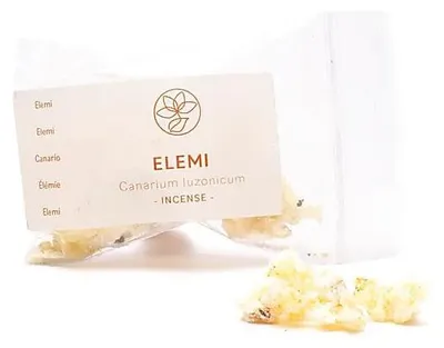 Image de Set d'encens Mélange de résines Élémi (emballage sachet en plastique) -- 16 g + charbon à encens