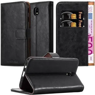 Produktbild von Cadorabo Hülle für Samsung Galaxy J7 2017 Schutzhülle in Schwarz Handyhülle Book Tasche Case Etui Luxury