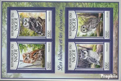 Produktbild von Briefmarken Niger 2017 Mi 4752-4755 Kleinbogen (kompl. Ausg.) postfrisch Eulen